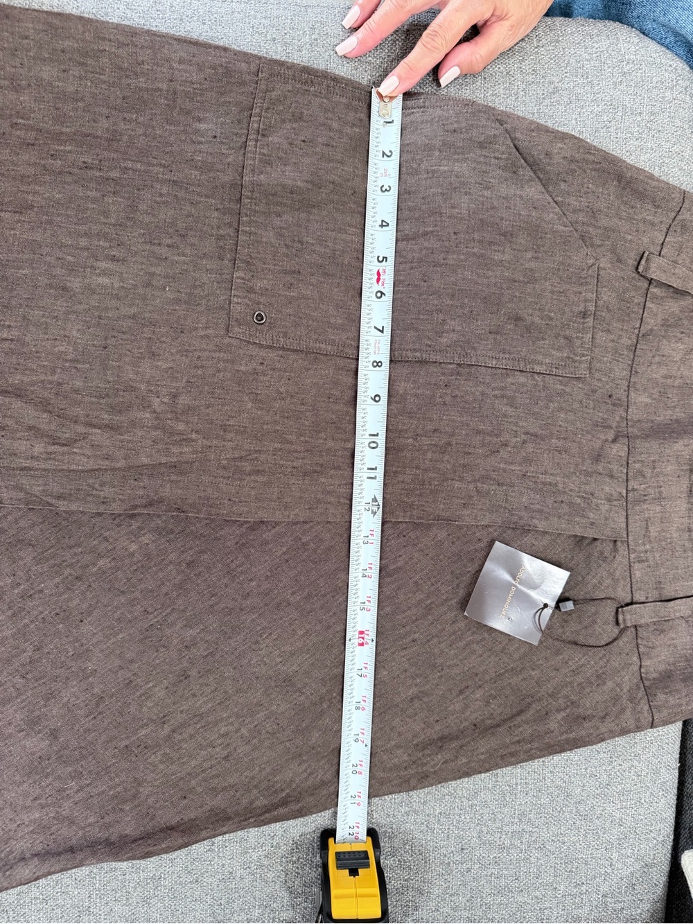 Adolfo Dominguez Brown Maxi A-Line Linen Skirt - Picture 12 of 13